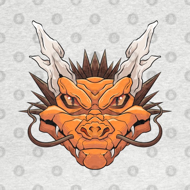 The Furious Japanese Dragon 2 - Vector art illustration by Yabisan_art